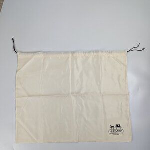 Coach Cream Colored Satin Dust Bag Draw String Closure 23.5"x19"